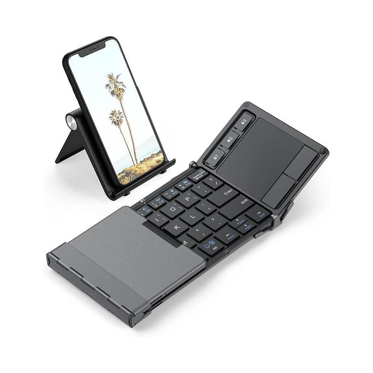 Foldable Bluetooth Keyboard with Touchpad لوحة مفاتيح بلوتوث قابلة للطي مع لوحة لمس