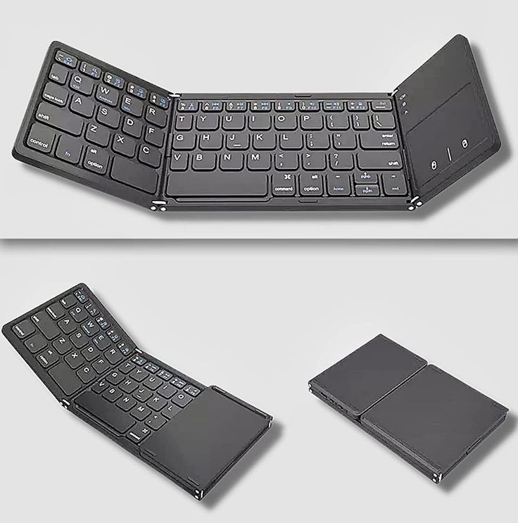 Foldable Bluetooth Keyboard with Touchpad لوحة مفاتيح بلوتوث قابلة للطي مع لوحة لمس